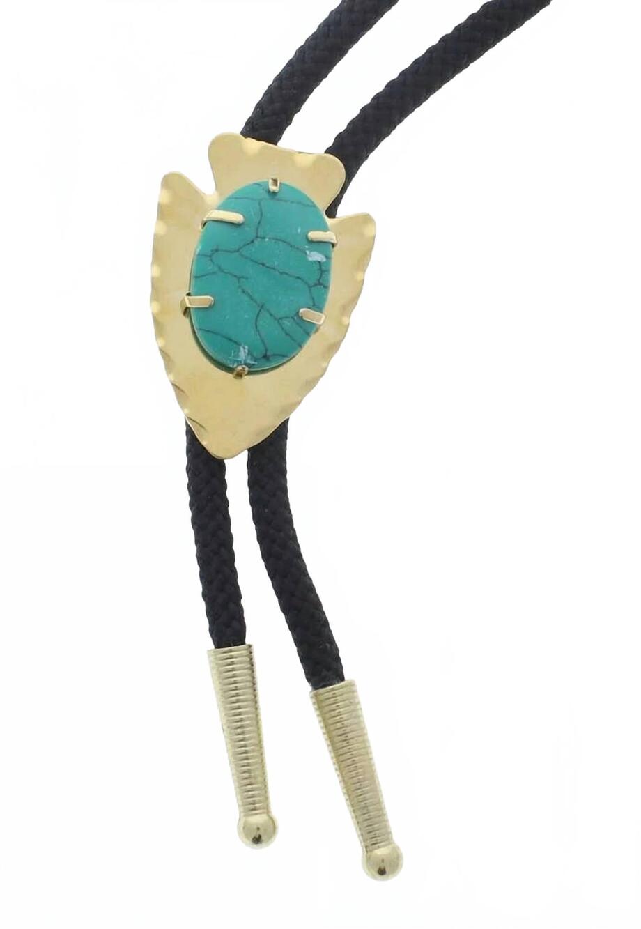 NEW HHH DESIGNS arrowhead bolo necklace in turquoise